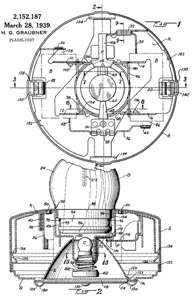 Eveready Table Masterlite patent 2152187