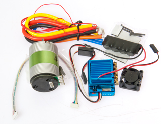 540-13.5T 3150 Kv Brushless DC Motor & HW
                    120A Sensored ESC + misc supplies