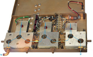 Three
Stage T6654B Tunnel Diode Amplifier Showing Signal
Path