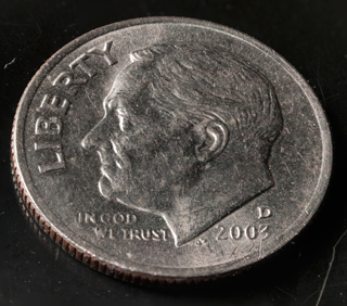 Dime, 12 shot
focus stack, StackShot, D300s, 55mm Macro f/2.8 AiS
Reversed