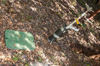 Mains water
                      pressure hose bib - prior to house pressure
                      regulator