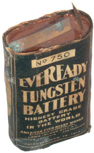 Eveready No. 750
Pocket Flash Light Battery top
