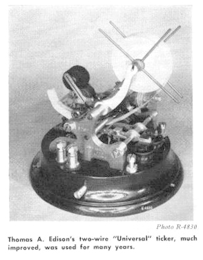 Edison Universal 2-Wire Stock Ticker
              maybe patent 138869