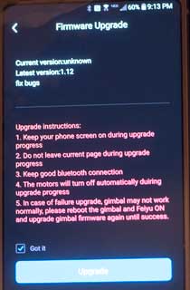 G6 Gimbal Keyboard firmware update from App