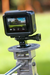 GoPro Hero5 Black
                  with 1/4-20 threaded tripod mount