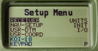 Rockwell
HNV-2000 PLGR II SPGR GPS Receiver Setup Menu