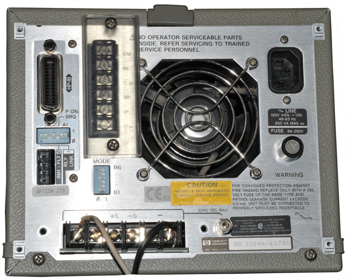 HP 6038A Power Supply Rear Panel