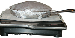 Plastic Wrap on
            Induction Cook Top Frying Pan