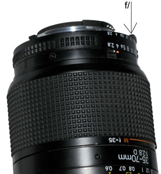 Nikon 35-70mm AF Aperture Tab