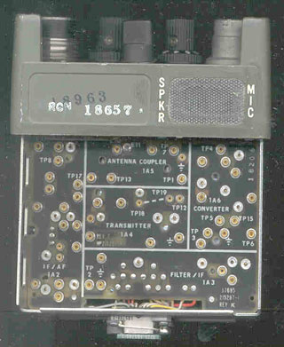 PRC-68 Front,
              cover off, all modules removed