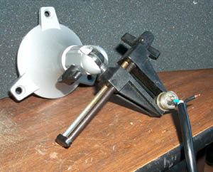 using Panavise Jr to
            hold connector