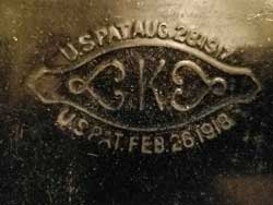 U.S. Pat Aug
                      28, 1917, Feb 26, 1918 trademark: [heart] K
                      [heart]