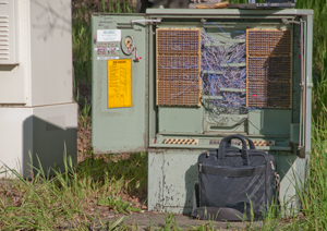 Brooke's
                      Guide to Utility Poles - Telephone Crossover box