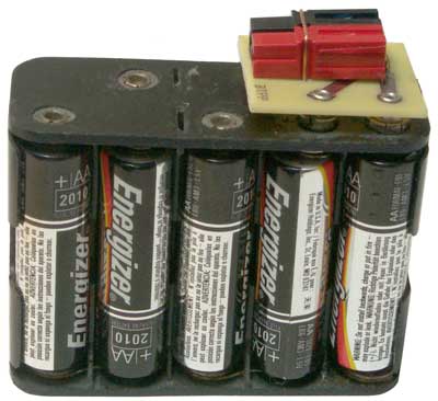 9 Volt Snap to Power Pole Adapter (S-PP) on 10 AA Battery Holder