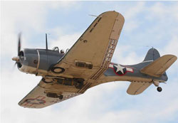 Douglas SBD view
                        of bombs & bomb racks