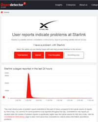 Starlink 20 minute internet outage Down
                      Detector 13 Sep 2023