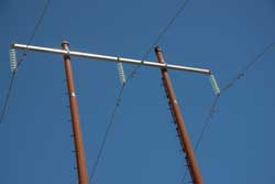 PG&E
                    Transmission Poles with Glass HV Insulators &
                    Bird
