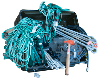 TCI 651T
                  H.F. Antenna Wires, Guys, Base Plate, Hammer, Stakes,
                  etc.