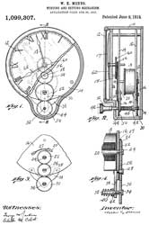 1099307 Winding and setting mechanism, Walter K
                  Menns, Chelsea Clock Co, 1914-06-09