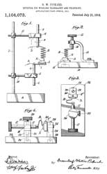 1104073 Detector for wireless telegraphy and
                  telephony, Greenleaf Whittier Pickard, Wireless
                  Specialty Apparatus Co, 1914-07-21, - cat's whisker
                  detector