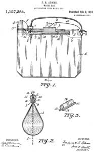 1127384 Water-bag,
                  Frederick R Adams, W. A. Plummer Mfg, 1915-02-09