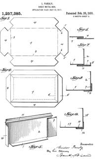 1257385
                      Sheet-metal box, Sheet-metal box, Isidor Paroly,
                      Myer Kamenstein, 1918-02-26