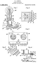 1325865
                      Vacuum-tube socket, Herbert E. Shreeve, Western
                      Electric, App: 1916-05-20, W.W.I, Pub: 1919-12-23,
                      - VT-1 & socket