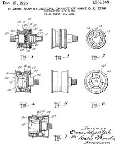 1565349 Lubricating
apparatus, Zerk Oscar Ulysses, Bassick Mfg,
1925-12-15