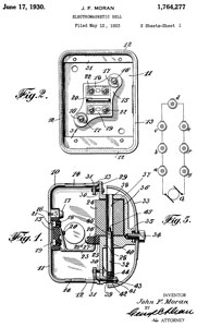 1764277
                      Electromagnetic bell, John F Moran, June 17, 1930