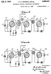 1866441
                              Universal crystal controlled calibrator,
                              Robert H Worrall, Raymond B Owens, Wired
                              Radio Inc, 1932-07-05