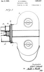 1893327 Photographic camera, Albert
                                S Howell, Bell and Howell, 1933-01-03, -
                                lens turret 70 Eyemo/Filmo