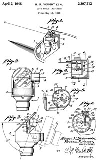 2397712 Dive
                      angle indicator, Russel R. Vought, Filed: May 15,
                      1943, Pub: 1946-04-02