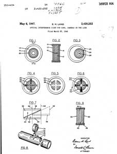 2420252 Optical
                  interference sight for guns, cameras, or the like,
                  Edwin H Land, 1947-05-06