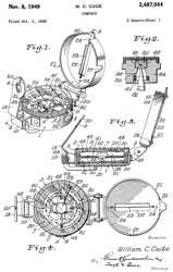 2487044
                            Compass, W.C. Cude (US Army), Nov 8 1949,
                            33/348; 33/345; 33/349; 33/354; 33/357 -
                            Army Corps of Engineers Lensatic Compass