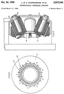 2527245 Gyroscopically controlled
                              gunsight, Ford Howard, Barnes Jeffery
                              Walton, Sykes Ben, Hancock Maurice,
                              Robinson Bernard Wheeler, Limited Barclays
                              Bank, Ferranti PLC, Filed: 1944-03-17,
                              Pub: 1950-10-24 -