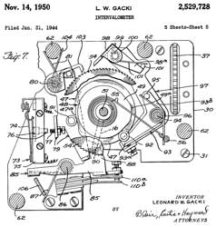 2529728
                              Intervalometer, Leonard W Gacki, Fairchild
                              Camera and Instrument Corp, App:
                              1944-01-31, Pub: 1950-11-14, - B-3