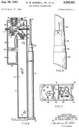 2565523 Sea rescue transmitter, Jr
                                Blinn W Russell, Rosenberg Harold, Brown
                                Sherman James, App: 1945-04-17, W.W.II,
                                Pub: 1951-08-28, - One Tube Tx