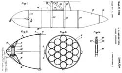 2609730 Rocket discharger, Lars O Bergstrom, Saab
                  Bofors AB, 1952-09-09, - 19-Tube FFAR pod.