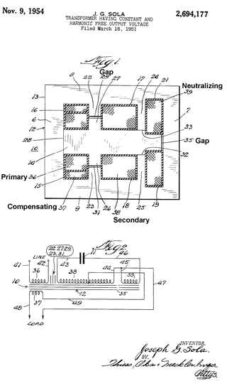 2694177 Transformer having constant and
                        harmonic free output voltage