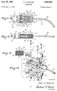 2997687
                        Connectors, Fred S Walter, Thermo Electric Co,
                        1961-08-22, 439/687; 136/235 -