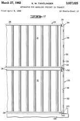 3027025
                    Apparatus for handling freight in transit, Keith W
                    Tantlinger, Sea Land Service, 1962-03-27