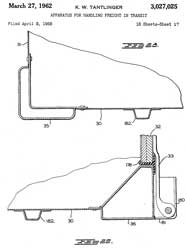 3027025
                    Apparatus for handling freight in transit, Keith W
                    Tantlinger, Sea Land Service, 1962-03-27