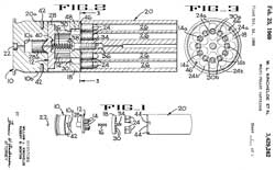 3429262 Multi-pellet cartridge, William L
                  Kincheloe, Robert B Benton, FMC, App: 1966-10-24,
                  Vietnam, Pub: 1969-02-25, - 18 each 22 rounds.