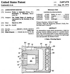 3687078 Ammunition round, Walter A Gadomski,
                  Bennedetto A Marziano, Army, App: 1970-03-3
