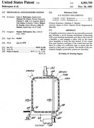 4301709
                      Mechanical anti-hangfire system, Luis A.
                      Bohorquez, Michael M. Cleary, Charles C. Ash, Don
                      E. Van Osten, Robert B. Pounds, John H. Sallach,
                      Hughes Helicopters, App: 1979-06-08, Pub:
                      1981-11-24 - chain gun