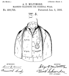 466725 Magneto
                      Telephone for Personal Wear, Alonzo E. Miltimore