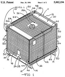 5002194 Fold up
                      wire frame containing a plastic bottle, Dwight E.
                      Nichols, Hoover Group Inc, 1991-03-26