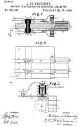 564084 Protective appliance for Electrical
                  Apparatus, A. De Khotinsky, American Bell Telephone
                  Co, July 14, 1896