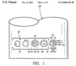 6666142
                        Switch key tool for use in changing switch knob
                        settings on a laser guided bomb, John Gregory
                        Pearce, Gregory V. Brodbeck, Nsvy, 2003-12-23