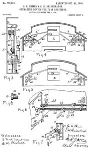 773519 Operating
                      device for fare-registers, John F Ohmer, Elmer H
                      Bridenbaugh, Ohmer Fare Regiester Co,1904-10-25,